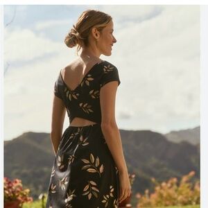 Pact fit and flare cross back maxi dress